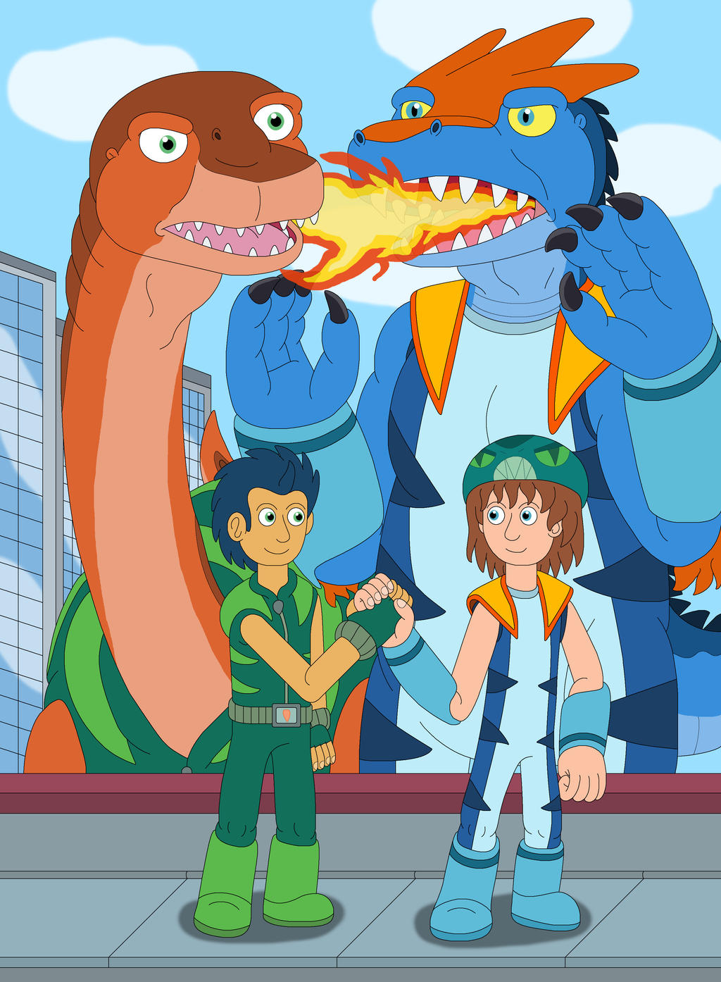Fredzilla and Reptil by MCsaurus on DeviantArt