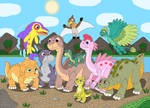 Ten young dinosaurs of the Great Valley by MCsaurus