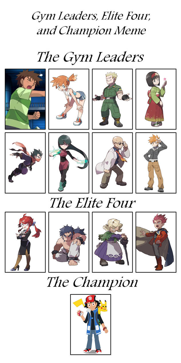 Gym Leaders and Elite Four in Let's Go Pokemon by MCsaurus on DeviantArt
