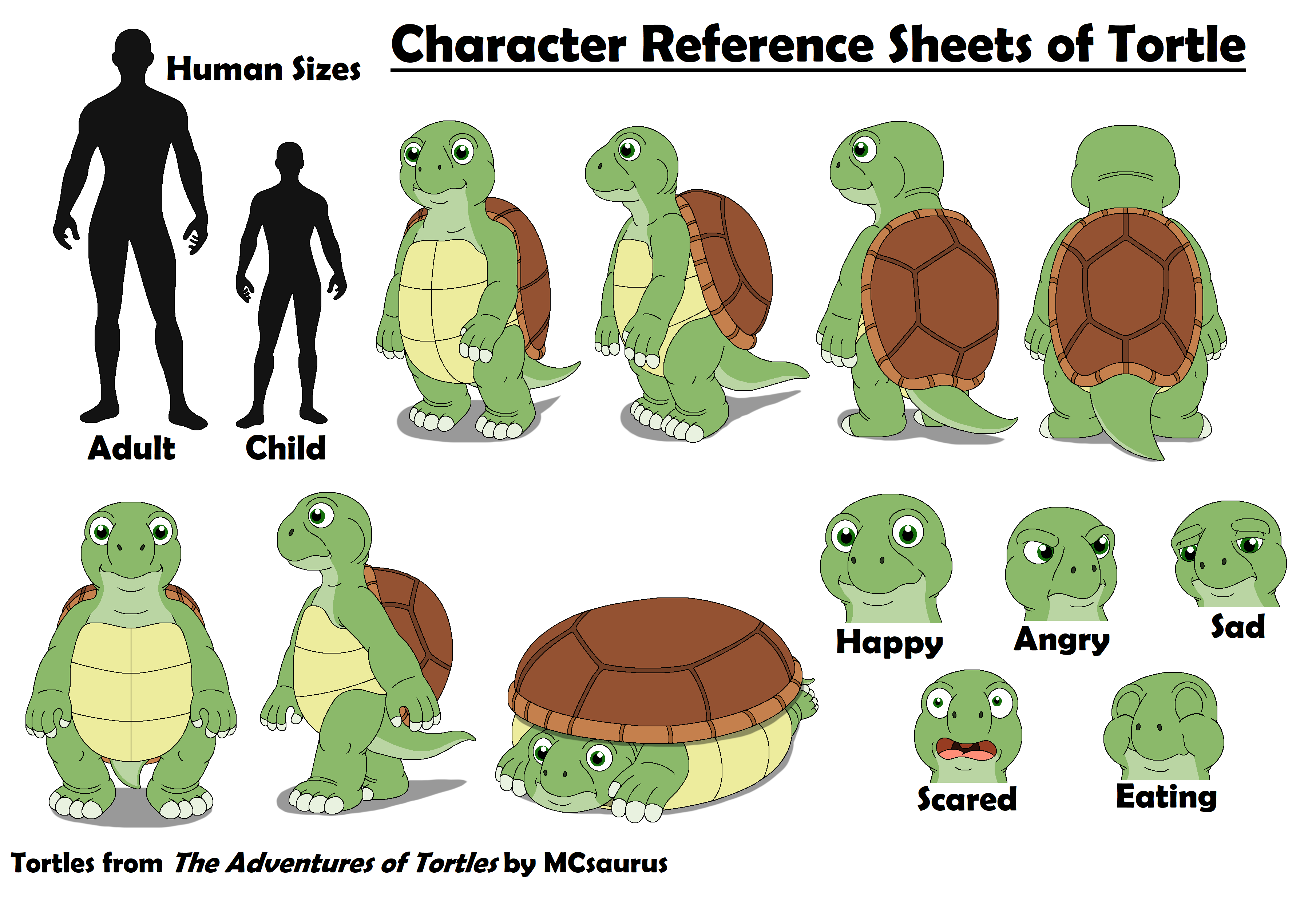Character Reference Sheets of Tortle by MCsaurus on DeviantArt