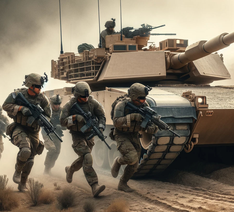 Soldiers running beside a tank by Vavtrudner1 on DeviantArt
