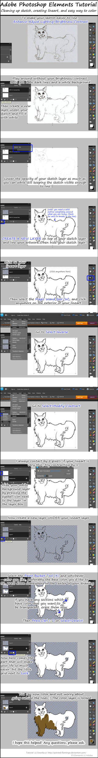 Adobe Photoshop Elements Tutorial: Lineart/ Color