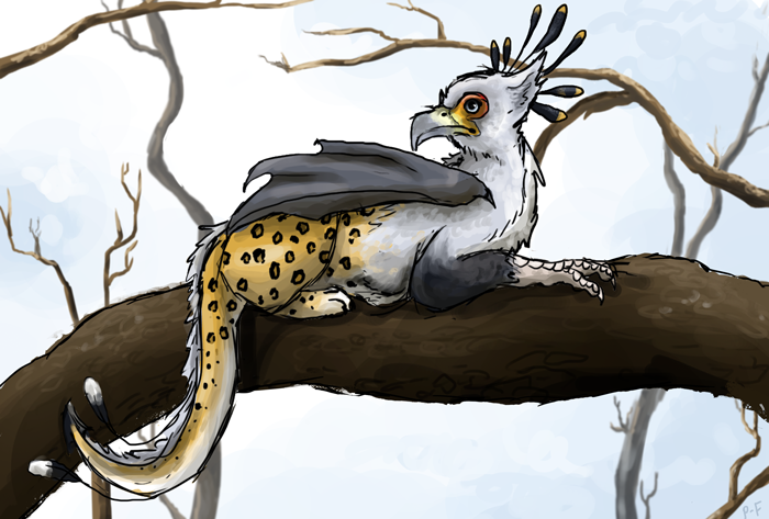 Secretary Bird Leopard Dracogriff