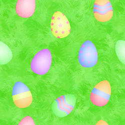 Easter Eggs and Grass Pattern