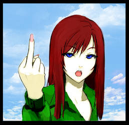 Coloreo Manga girl middle finger