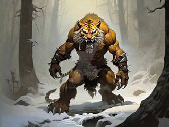 Werecat Tiger Fantasy Monster 04
