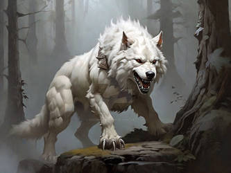 White Dire Wolf Fantasy Art 02