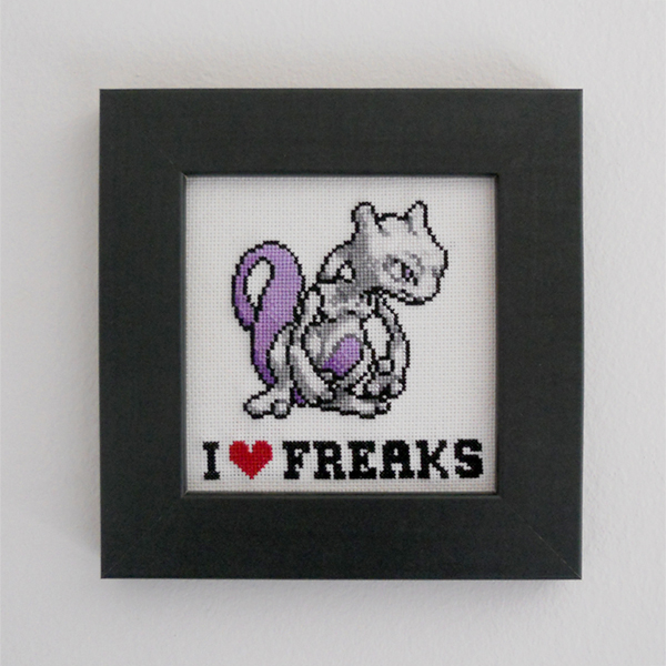 Mewtwo Cross stitch