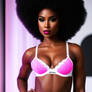 Black Woman In White And Pink Underwear 1067301013