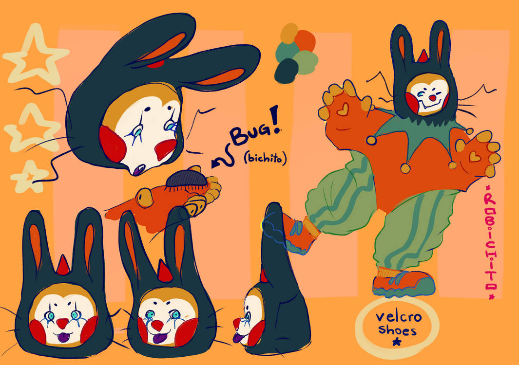 Juno reference sheet Bunny Clown OC by Robichito on DeviantArt