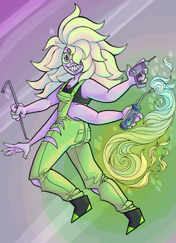 Tasmanite (peridot + amethyst fusion)