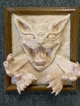 Three Eyed Demon Cat Sculpture