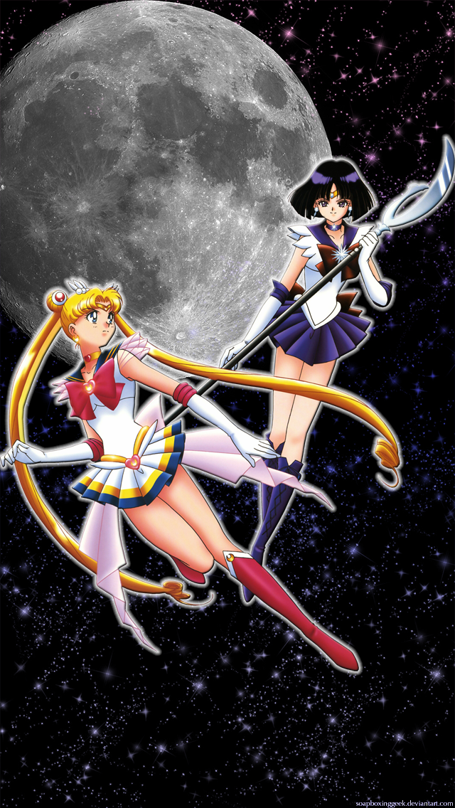 Super Sailor Moon and Sailor Saturn