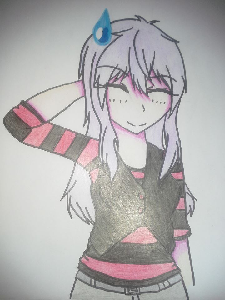 Anime Girl Nervous Smile