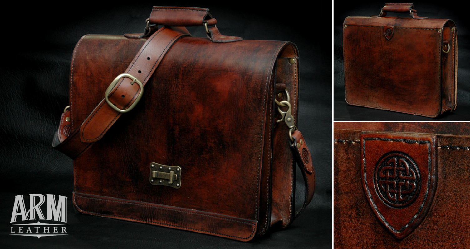 Mahogany Brifecase/Messenger Bag