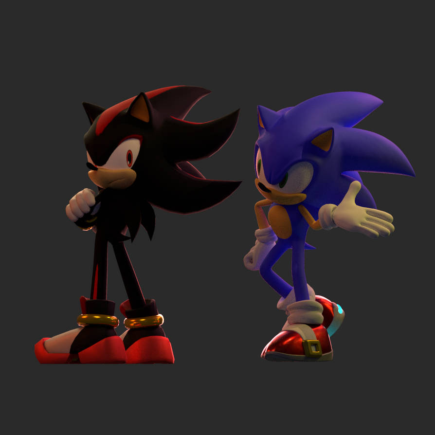 {Blender} Sonic and Shadow render by AngelicaAnnabelle00 on DeviantArt