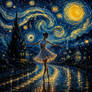 Ballet dancer under a starry sky