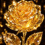 Golden Crystal Rose in Jewel Light