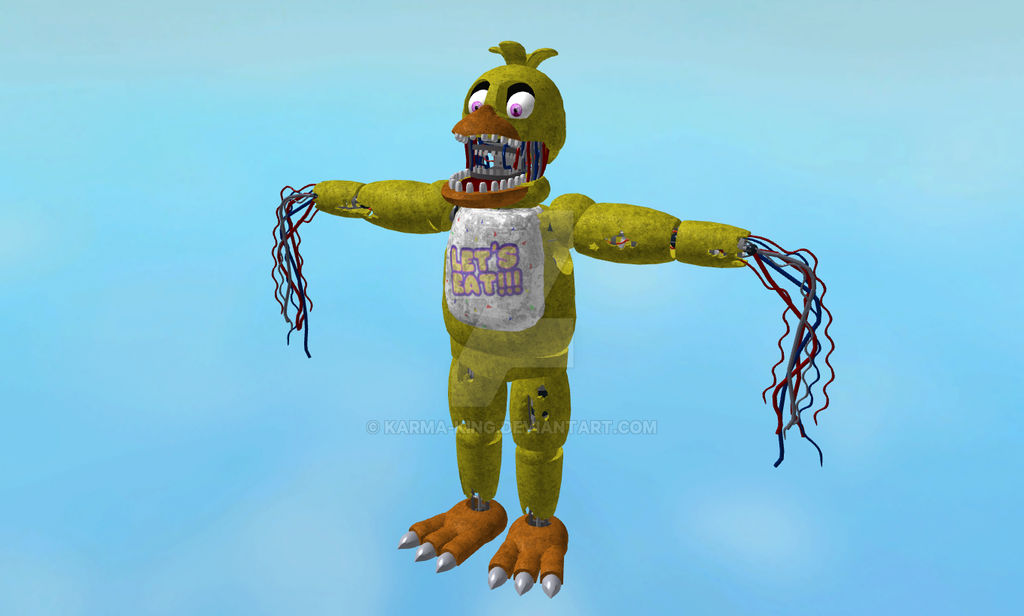 Roblox Fnaf2 Model Withered Chica By Karma King On Deviantart - king of fnaf roblox