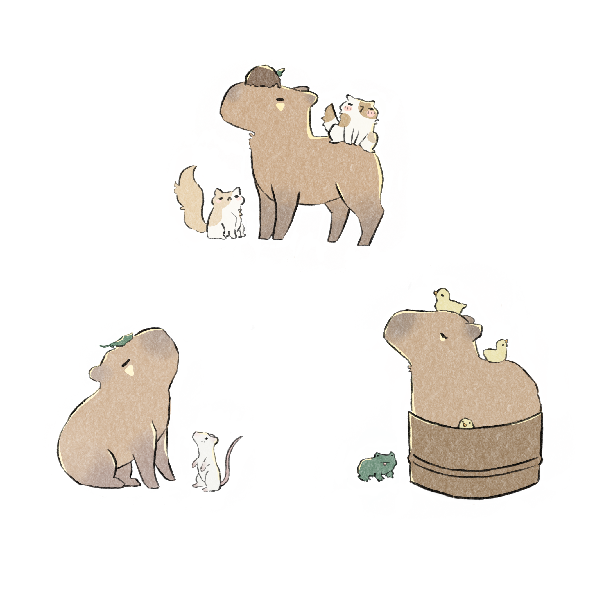 Chibi Capybara by Daieny on DeviantArt  Cute doodle art, Cartoon drawings  of animals, Capybara