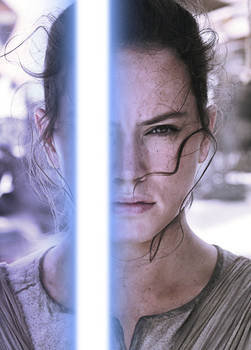 Rey Poster with Lightsaber
