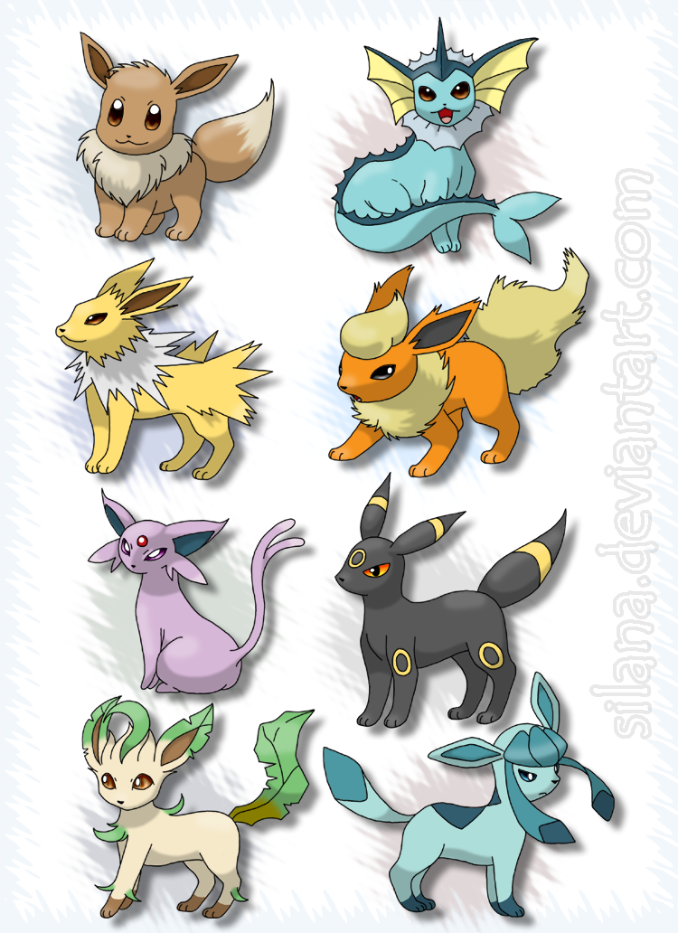 Drawing All EEVEE EVOLUTIONS - POKEMON 