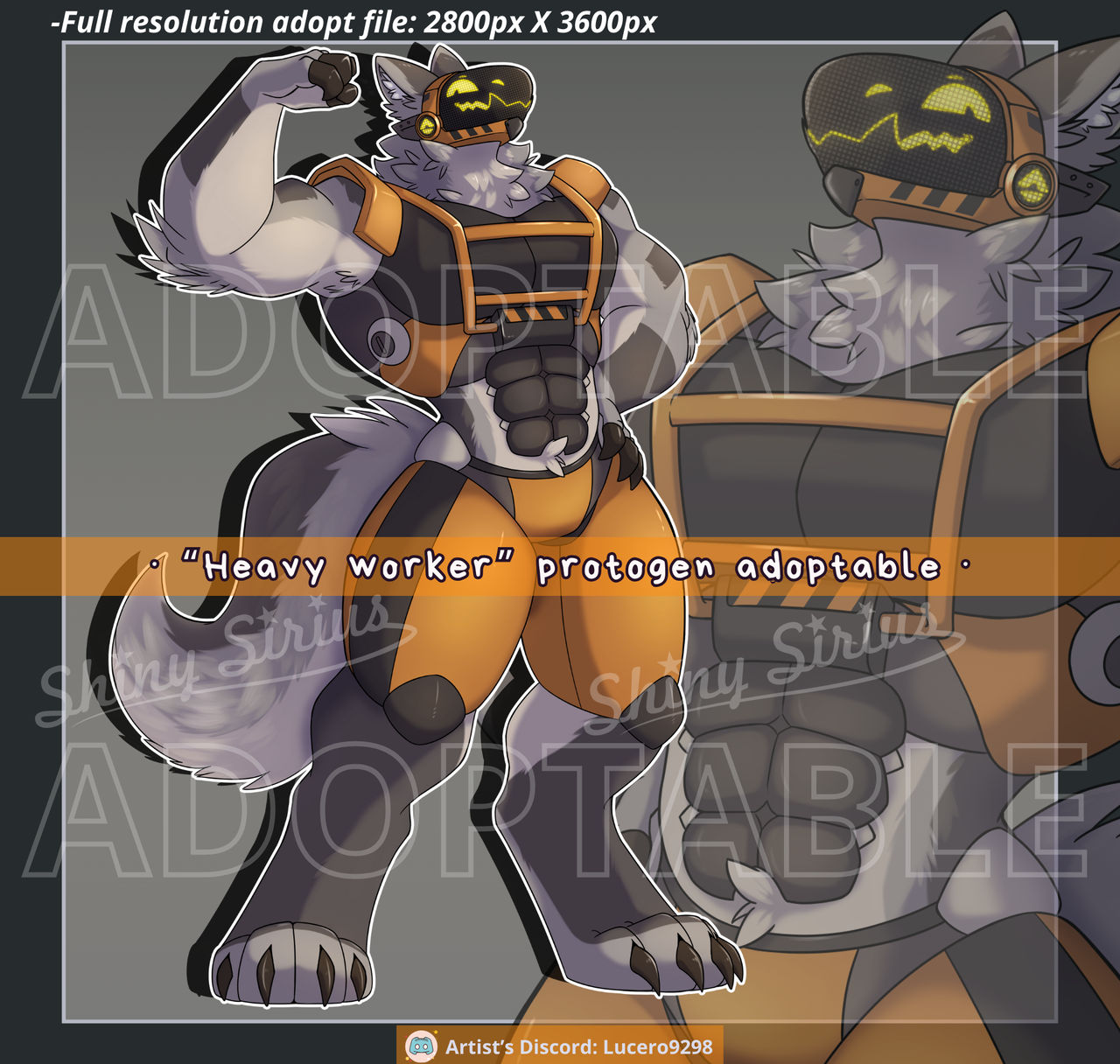 Protgen Screen Heavy Worker protogen adoptable by ShinySirius on DeviantArt