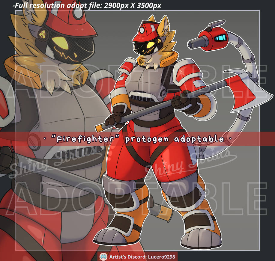 Firefighter protogen adoptable by ShinySirius by ShinySirius on DeviantArt