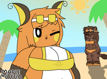 Volta goes to the beach :3