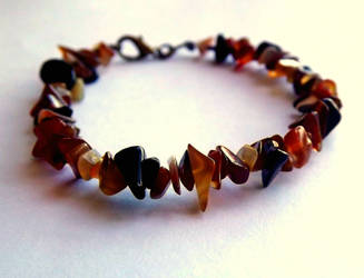 Brigit Goddess Bracelet with Carnelian and Jet