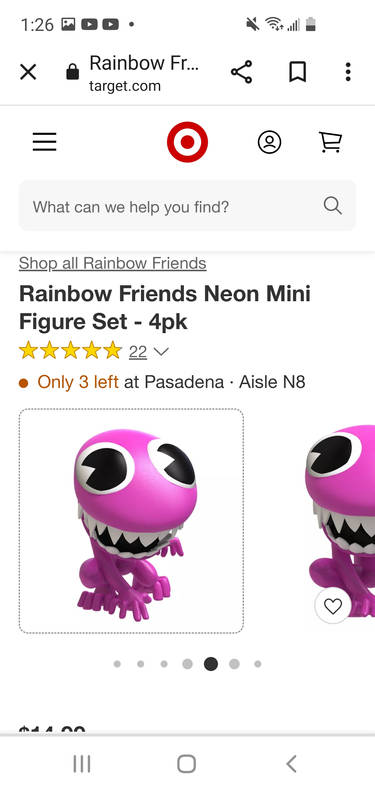 Rainbow Friends Neon Mini Figure Set - 4pk : Target