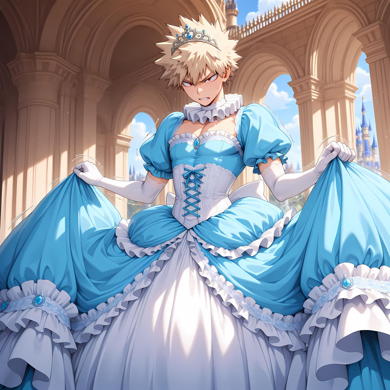 bakugou in a princess dress cool