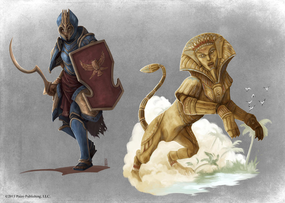 Pathfinder - Risen Guard and Sphinx by TimKings-Lynne on DeviantArt