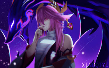 Fan art |Genshin Impact redraw: Yae Miko male ver