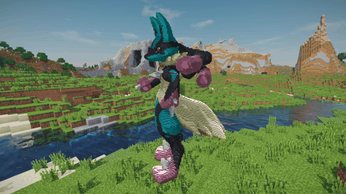 Minecraft Mega Lucario Build Schematic by inostupid on DeviantArt