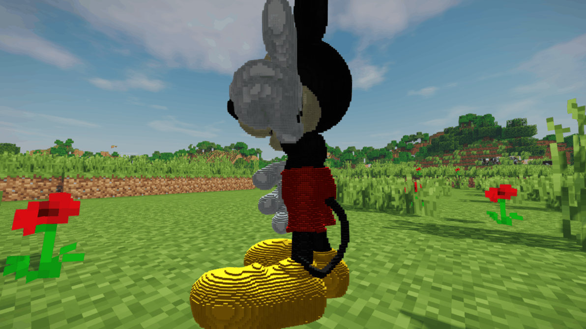 Minecraft Mickey Mouse Build Schematic by inostupid on DeviantArt