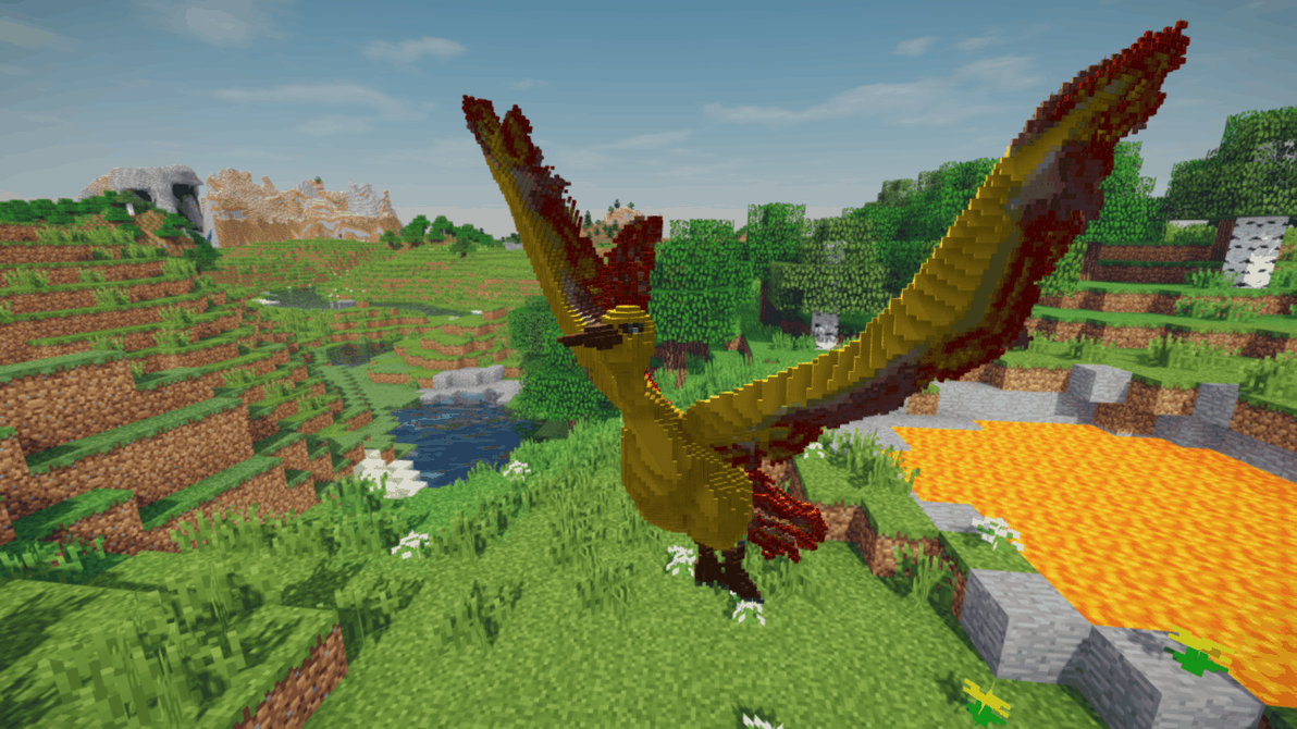 Minecraft Moltres Build Schematic by inostupid on DeviantArt