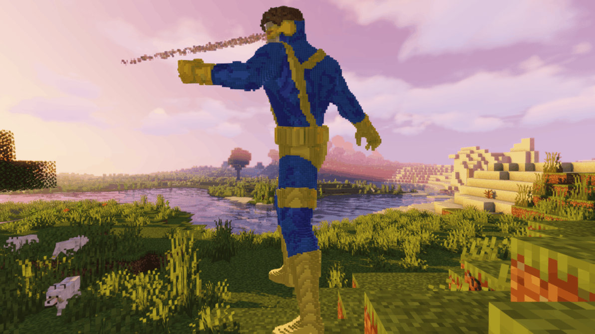 Minecraft Cyclops (X-Men) Build Schematic by inostupid on DeviantArt