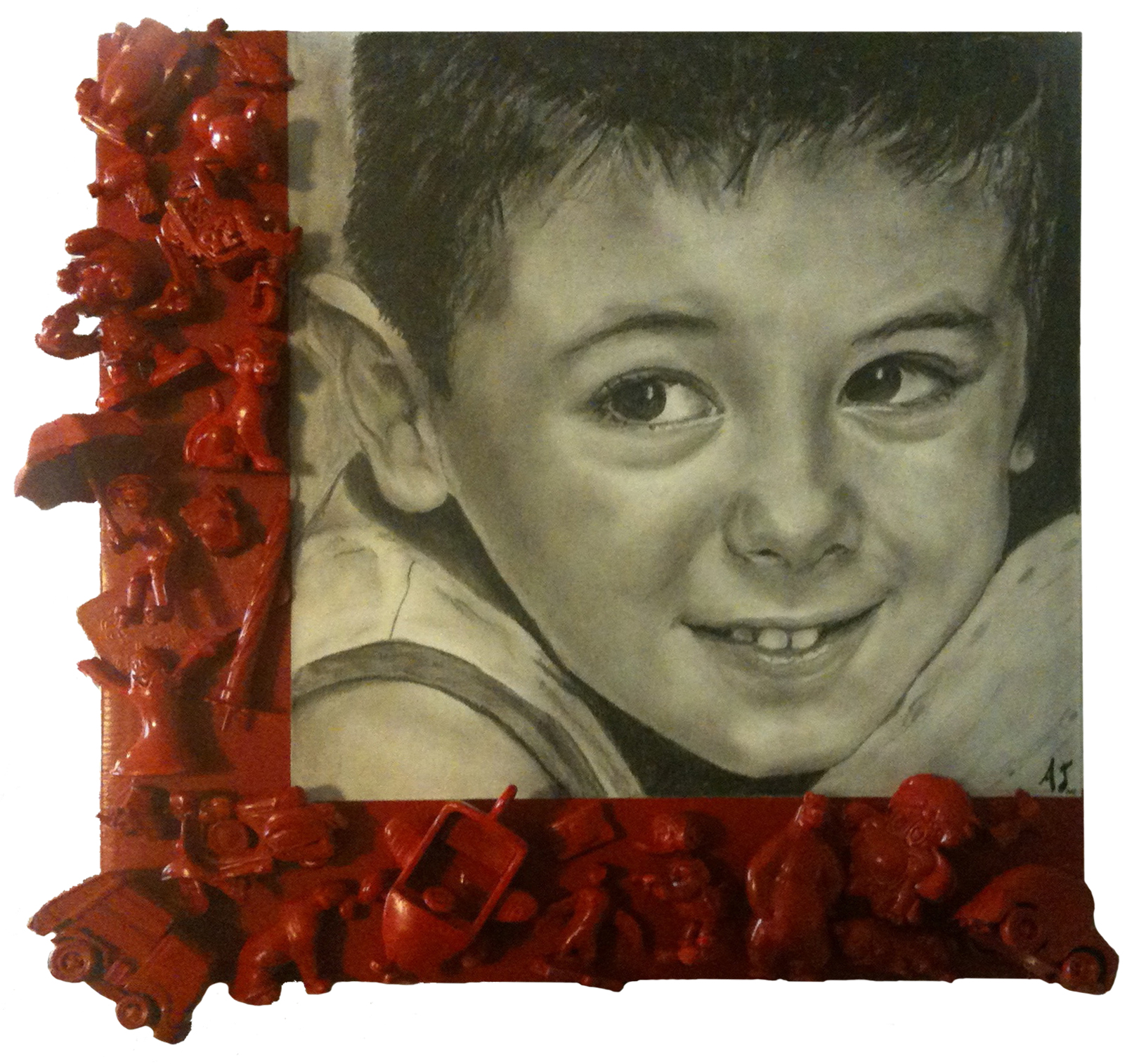 Portrait of Samuele, a 5 years old child.