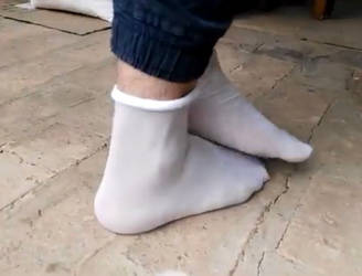 Look at those embarrassingly THIN socks on him 