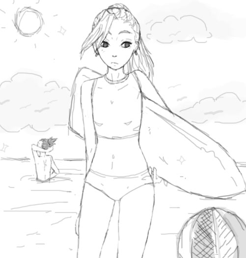 Team 10 Beach Day! (lineart)