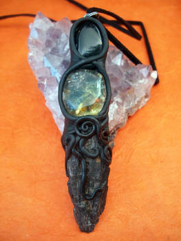 Shadow Keeper Black Kyanite Pendant