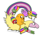 Jake, Lady Rainicorn and puppies!!!1 by Nyamas