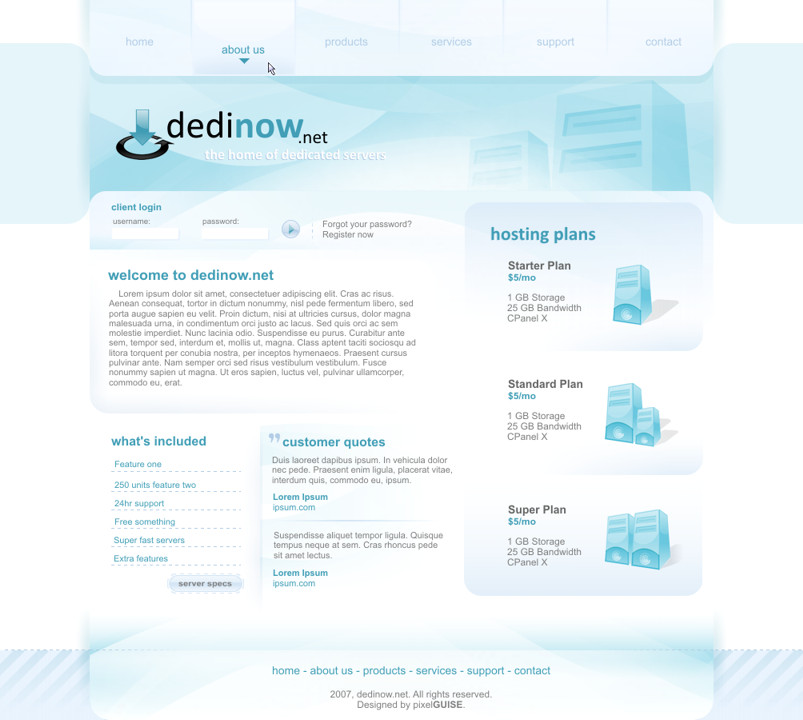 Dedinow Website