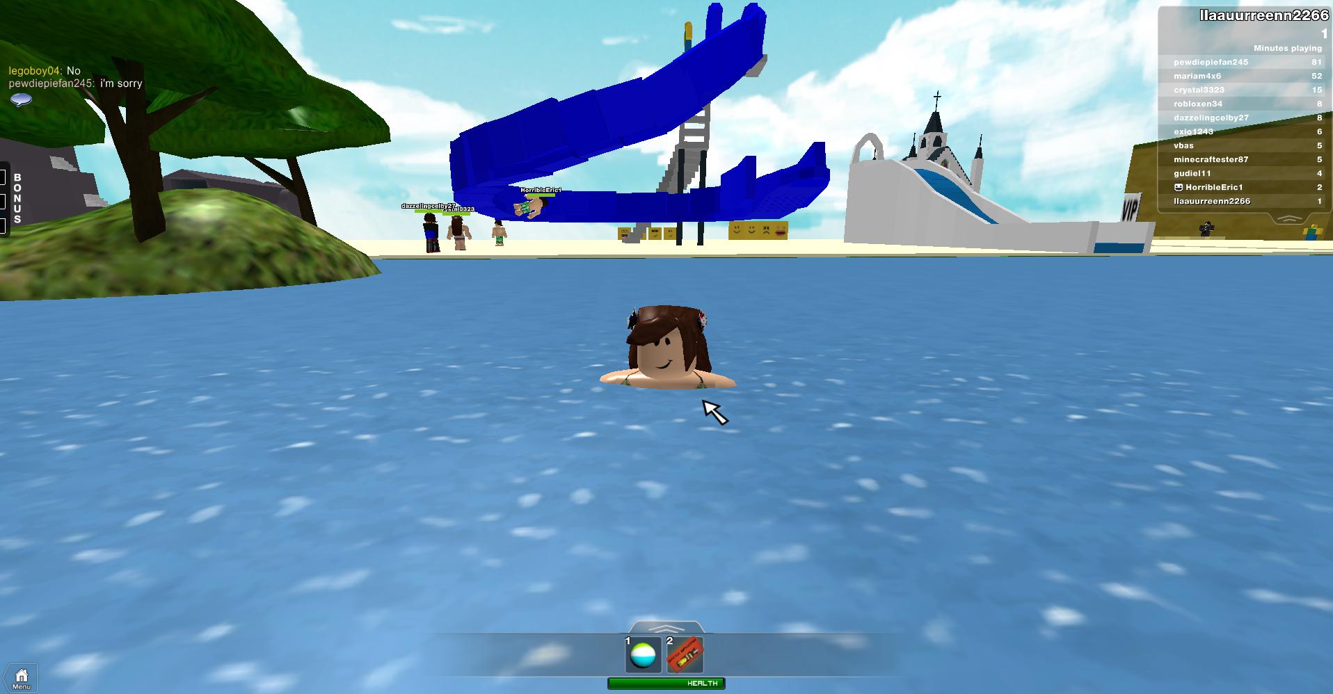 Swimming At Roblox Beach By Mikugirl22 On Deviantart - swimming area roblox