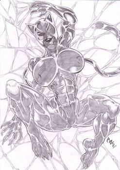 Catwoman,80 years - Symbiote cat (draw3) by Ant-Zurser