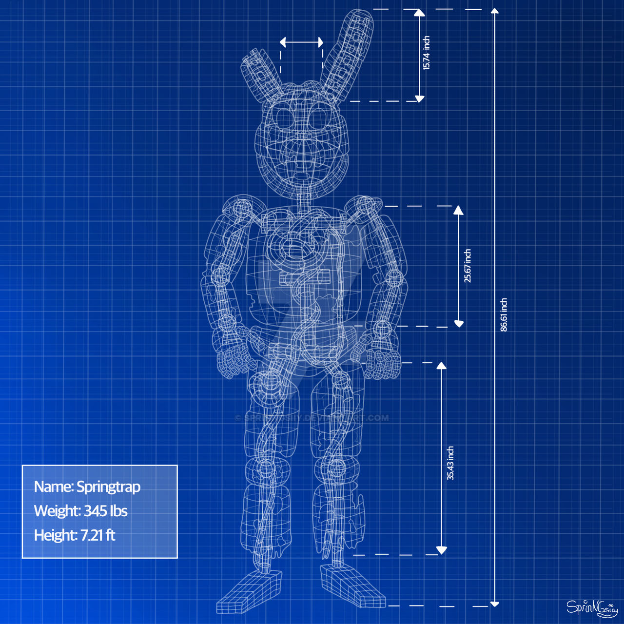 Springtrap Blueprint by SprinNGsiiy on DeviantArt