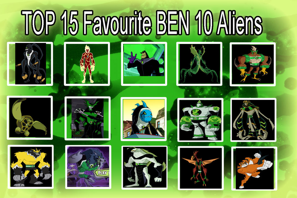 Top 15 favorite Ben 10 Aliens
