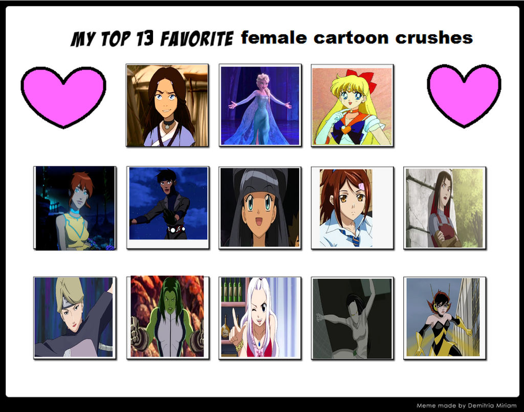 Top 13 favorite Female cartoon crushes by SpyroHeart1990 on DeviantArt