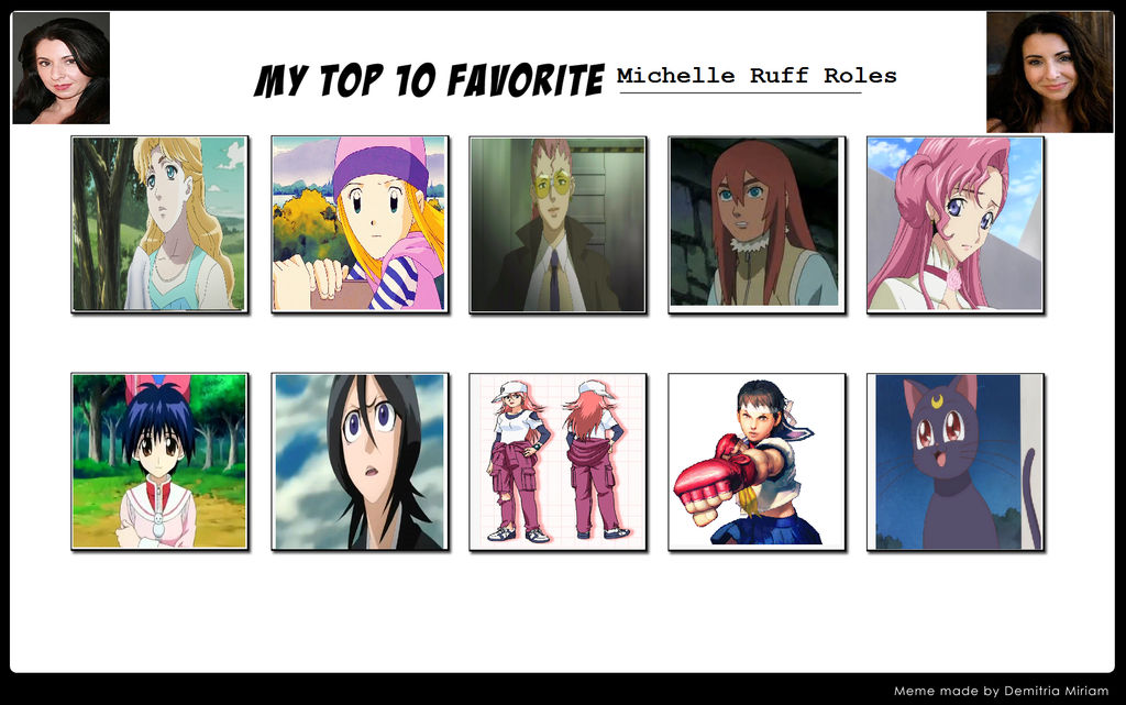 My top 10 favorite Michelle Ruff roles by Drago-Pantherforever on ...